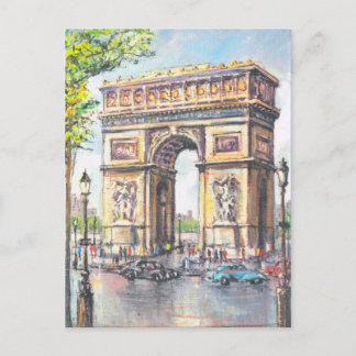 Vintage Paris, Paris Arc de Triumphe, Postcard