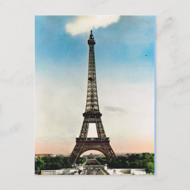 Vintage Paris, Paris Eiffel Tower Postcard (Front)