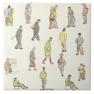 Vintage Paris People Decorative Tile