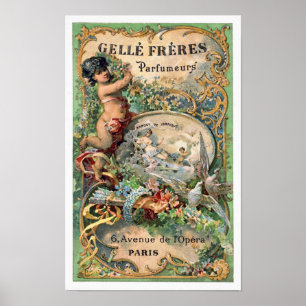 Vintage Paris Perfume Label Poster