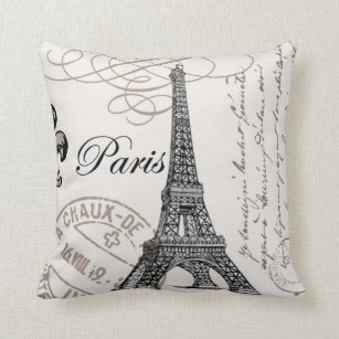 eiffel tower throw pillow