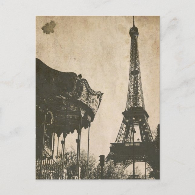 Vintage Paris Postcard, Eiffel Tower Postcard (Front)