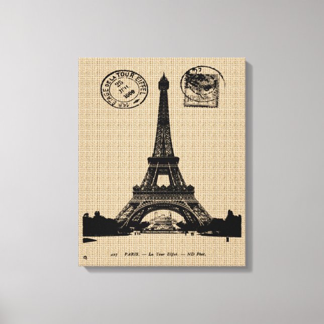 Vintage Paris Postcard on Canvas Print (Front)