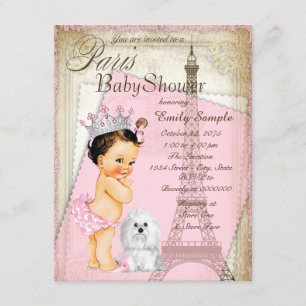 Vintage Paris Princess Baby Shower Invitation