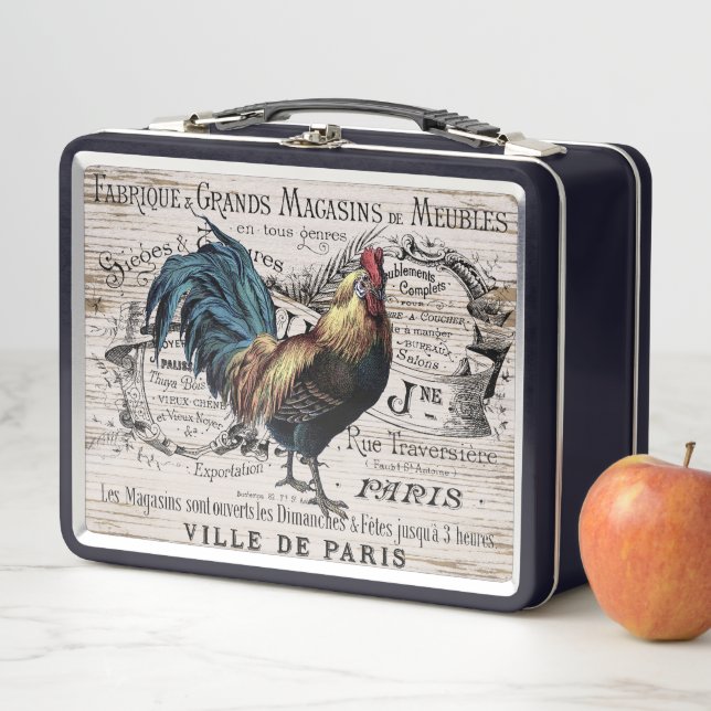 Vintage Paris rooster recipe box (In Situ)