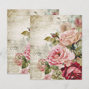 Vintage Paris Rose Paper Sheet