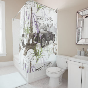 Vintage Paris Shower Curtain
