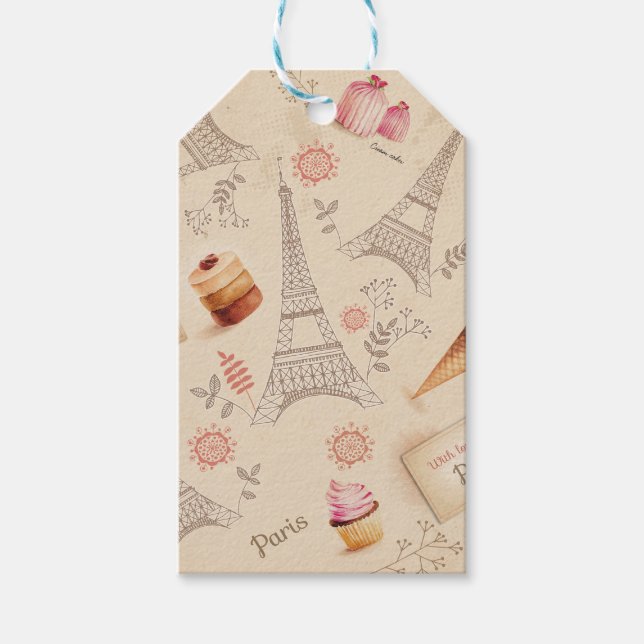 Vintage Paris Sweets Gift Tags (Front)
