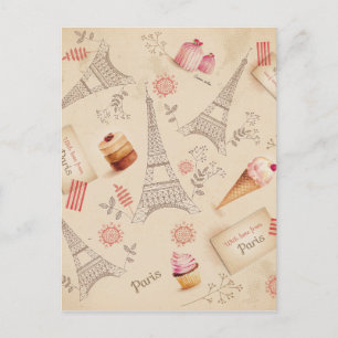 Vintage Paris Sweets Postcard