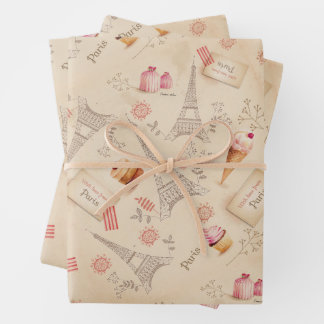 Vintage Paris Sweets Wrapping Paper Sheet