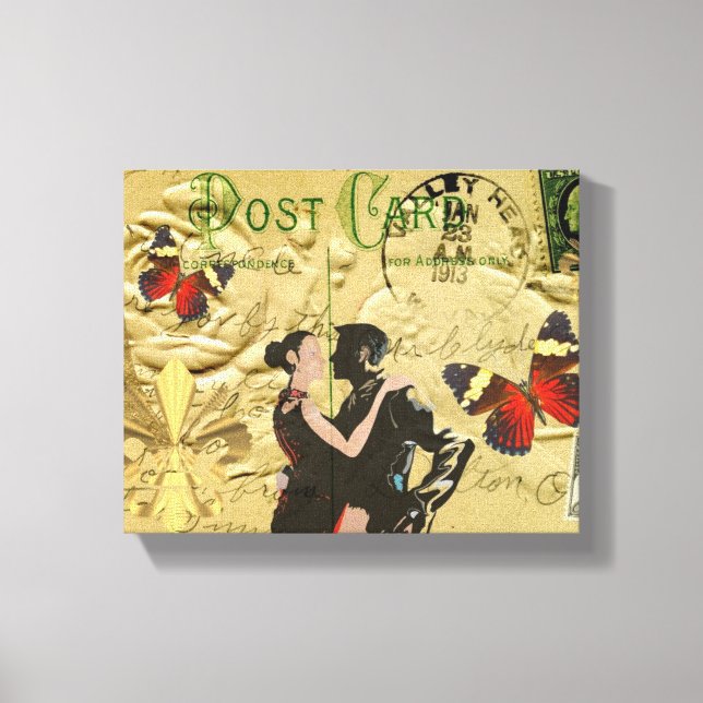 Vintage Paris Tango post card Canvas Print (Front)