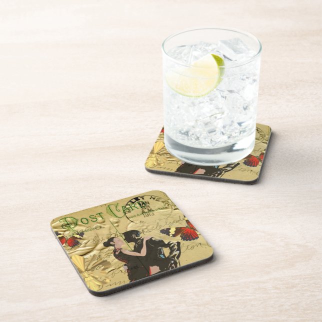 Vintage Paris Tango post card Coaster (Right Side)