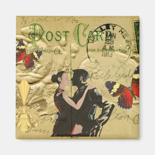 Vintage Paris Tango post card Magnet
