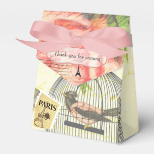Vintage Paris Themed Wedding Party Personalised Favour Box