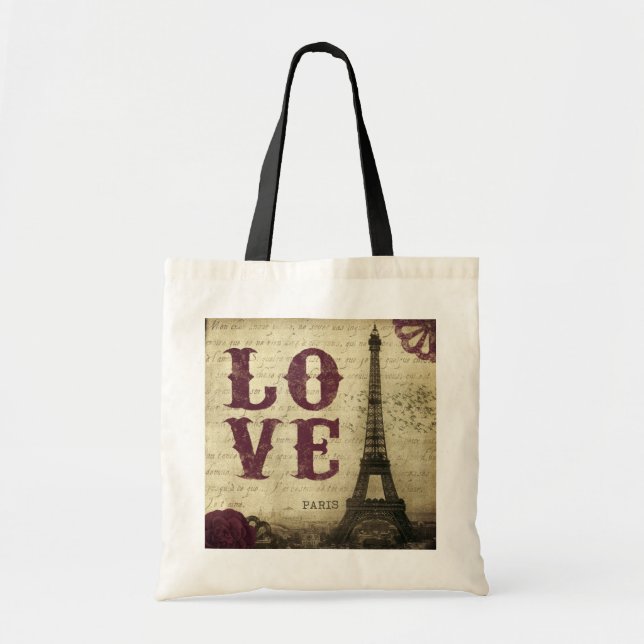 Vintage Paris Tote Bag (Front)