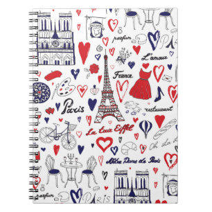 Vintage Paris: Travel Line Pattern Notebook