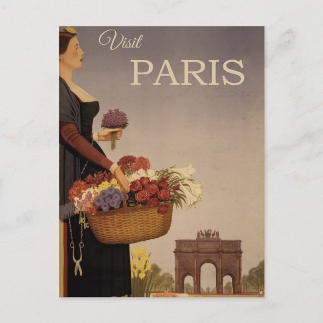 Vintage Paris Travel Postcard (Front)