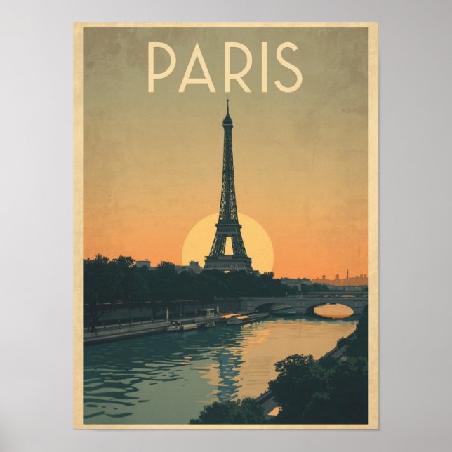 Vintage Paris Travel Poster (Front)