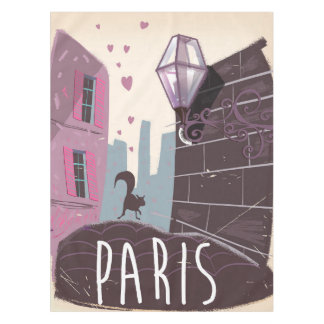 Vintage Paris travel poster Tablecloth