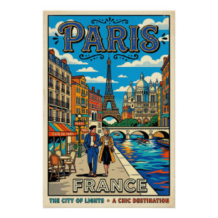Vintage Paris Travel Poster - The City of Lights