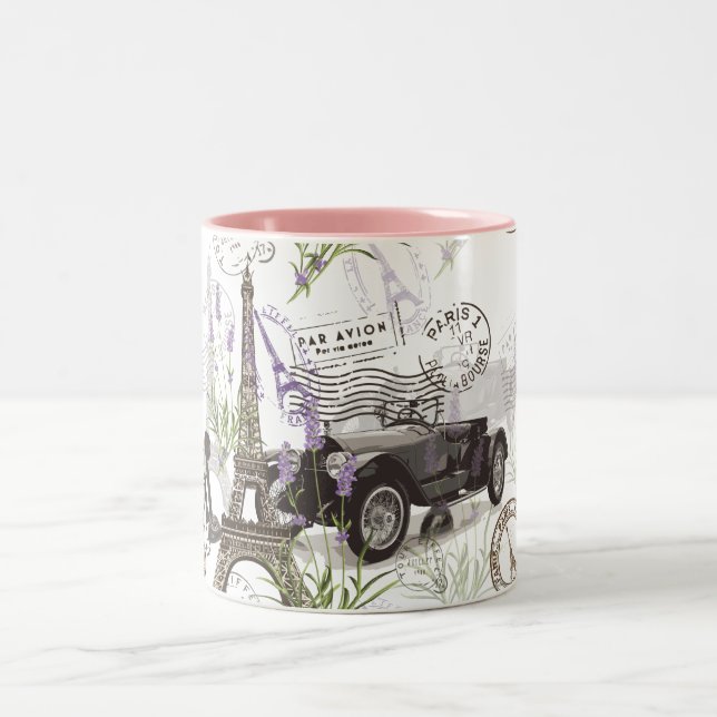 Vintage Paris Two-Tone Coffee Mug (Center)