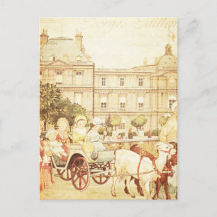 Vintage Paris Victorian Children Storybook Collage Postcard