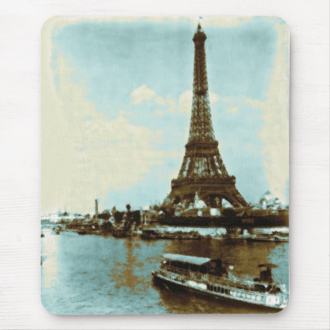 Vintage Paris Water Colour Mouse Mat (Front)