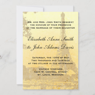 Vintage Paris Wedding Invitation