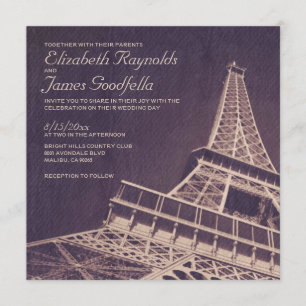 Vintage Paris Wedding Invitations
