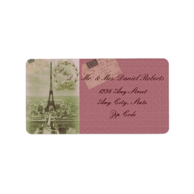 Vintage Paris Wedding Label (Front)
