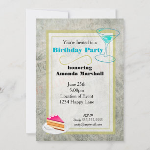 Vintage Parisian Ad Style Birthday party Invitation