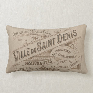 Vintage Parisian Advertising Villa Saint Lumbar Cushion