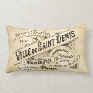 Vintage Parisian Advertising Villa Saint Lumbar Cushion