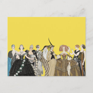 Vintage Parisian Art Deco Fashion - George Barbier Postcard