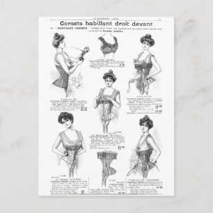 Vintage Parisian Corset Ad Postcard