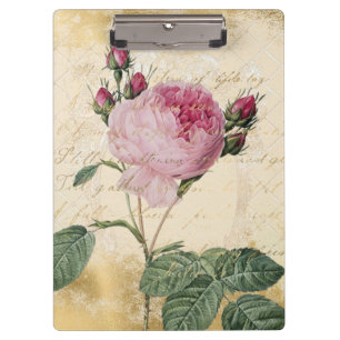 Vintage Parisian Rose  Clipboard