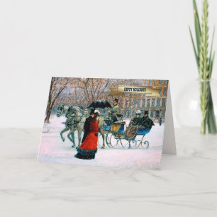 Vintage Parisian Scene Christmas Cards