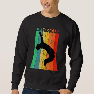 Vintage Parkour Ninja City Free Running Jumping Pa Sweatshirt