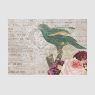 Vintage Parrot Collage Tissue Paper