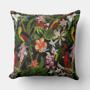 Vintage Parrot Jungle 1 Pattern Cushion