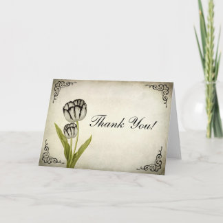 Vintage Parrot Tulip Thank You Card