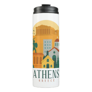 Vintage Parthenon Thermal Tumbler - Athens Greece