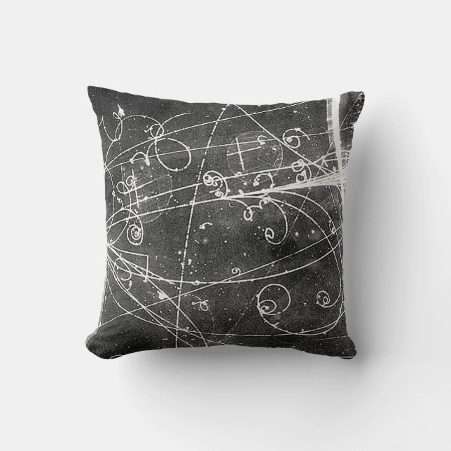 Vintage Partice Physics Tracks Cushion (Front)
