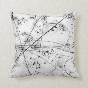 Vintage Partice Physics Tracks on White Cushion