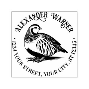 Vintage Partridge Game Bird #2 Name Return Address Self-inking Stamp