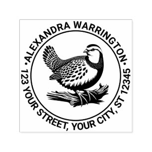 Vintage Partridge Game Bird #4 Name Return Address Self-inking Stamp