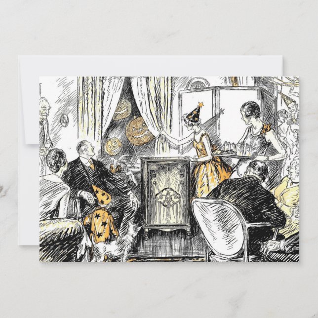 Vintage Party Celebrate Old-Fashioned Halloween Invitation (Front)