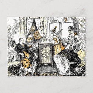 Vintage Party Celebrate Old-Fashioned Halloween Invitation Postcard