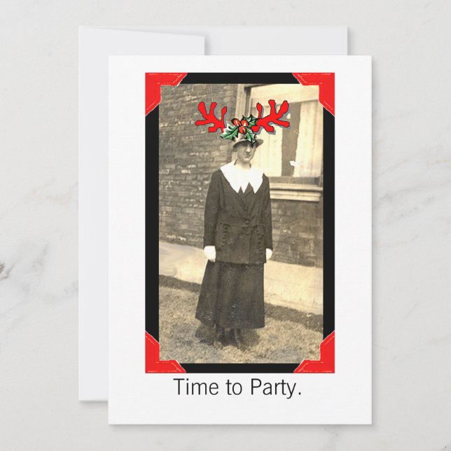 Vintage party girl invitation (Front)