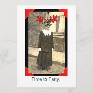 Vintage party girl invitation